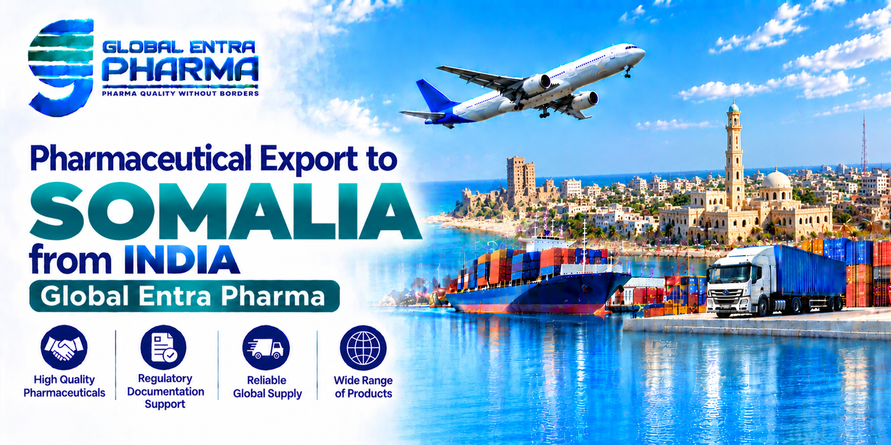 Pharmaceutical Export to Somalia from India | Global Entra Pharma